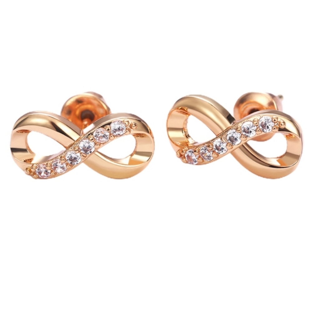 Rhinestone Infinity Earrings - Picture 1 of 3